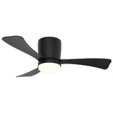Ventilador de techo con luz AJP Kent LED negro 3 palas 3000-6000K Ø107cm 18W 11835 — vista 1