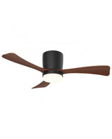 Ventilador de techo con luz AJP Kent LED negro madera oscura 3 palas 3000-6000K Ø107cm 18W 11837