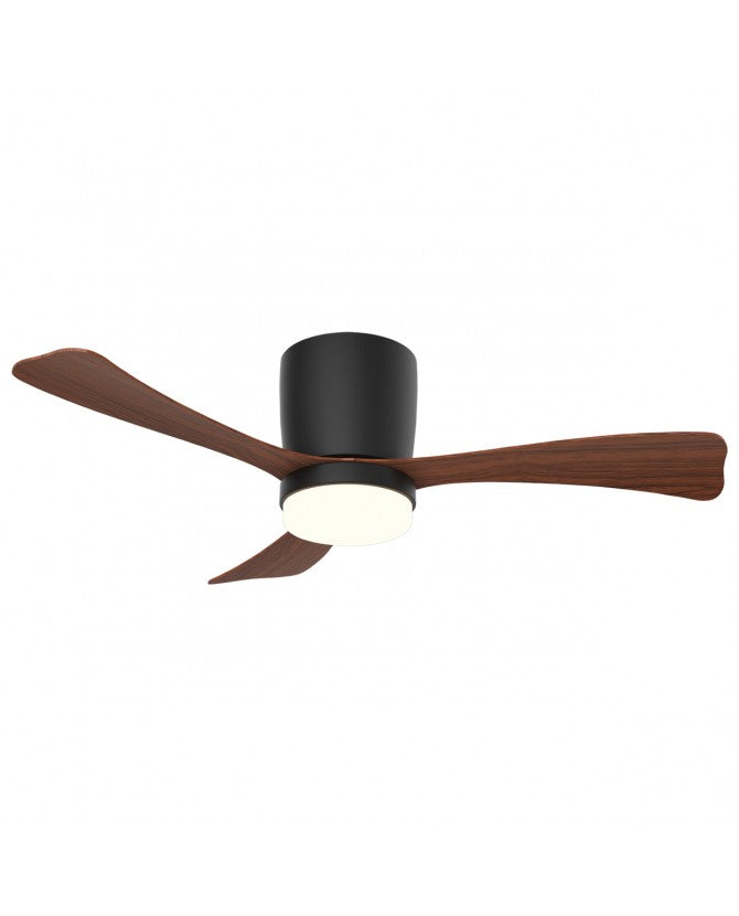 Ventilador de techo con luz AJP Kent LED negro madera oscura 3 palas 3000-6000K Ø107cm 18W 11837