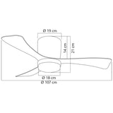 Ventilador de techo con luz AJP Kent LED negro madera oscura 3 palas 3000-6000K Ø107cm 18W 11837 — vista 3