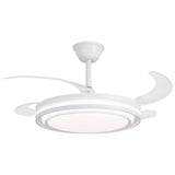 Ventilador de techo retráctil con luz AJP Korfu LED blanco 4 palas 3000-6000K 72W 16025 — vista 1