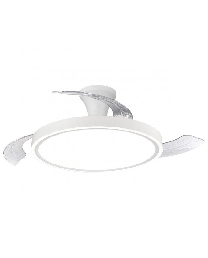 Ventilador de techo retráctil con luz AJP Kuper LED blanco 3 palas 3000-6500K Ø40cm 33W 16029