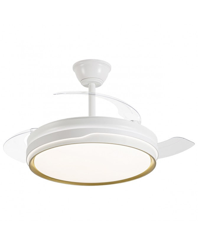Ventilador de techo retráctil con luz AJP Lima LED blanco 3 palas 3000-6500K Ø50cm 50W 16007
