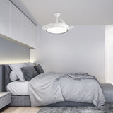 Ventilador de techo retráctil con luz AJP Lima LED blanco plata 3 palas 3000-6500K Ø50cm 50W 16009 — vista 2