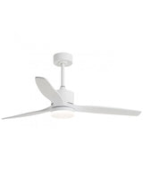 Ventilador de techo con luz AJP Madeira LED níquel madera clara 3 palas 3000-6500K Ø132cm 40W 16044