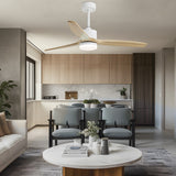 Ventilador de techo con luz AJP Madeira LED blanco madera natural 3 palas 3000-6500K Ø132cm 40W 16040 — vista 2