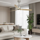 Ventilador de techo con luz AJP Madeira LED níquel madera clara 3 palas 3000-6500K Ø132cm 40W 16044 — vista 2