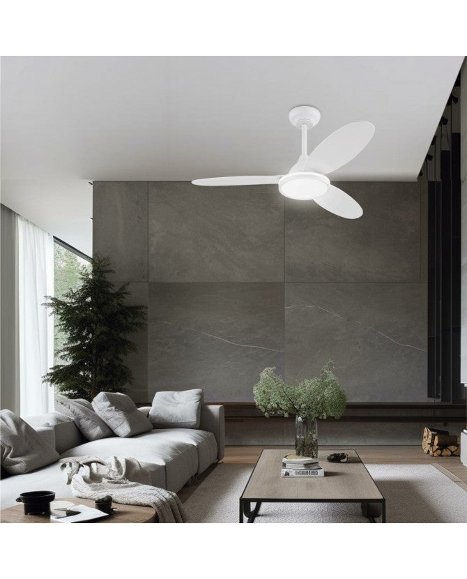 Ventilador de techo con luz AJP Mahon LED blanco 3 palas 2700-6500K Ø107cm 21W 11561
