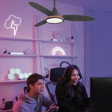 Ventilador de techo con luz AJP Mahon LED negro 3 palas Ø107cm 21W 11562 — vista 2