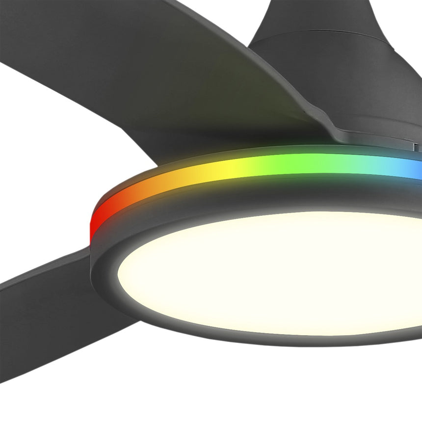Ventilador de techo con luz AJP Mahon LED negro 3 palas Ø107cm 21W 11562 — vista 6