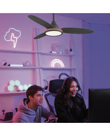 Ventilador de techo con luz AJP Mahon LED negro 3 palas Ø107cm 21W 11562