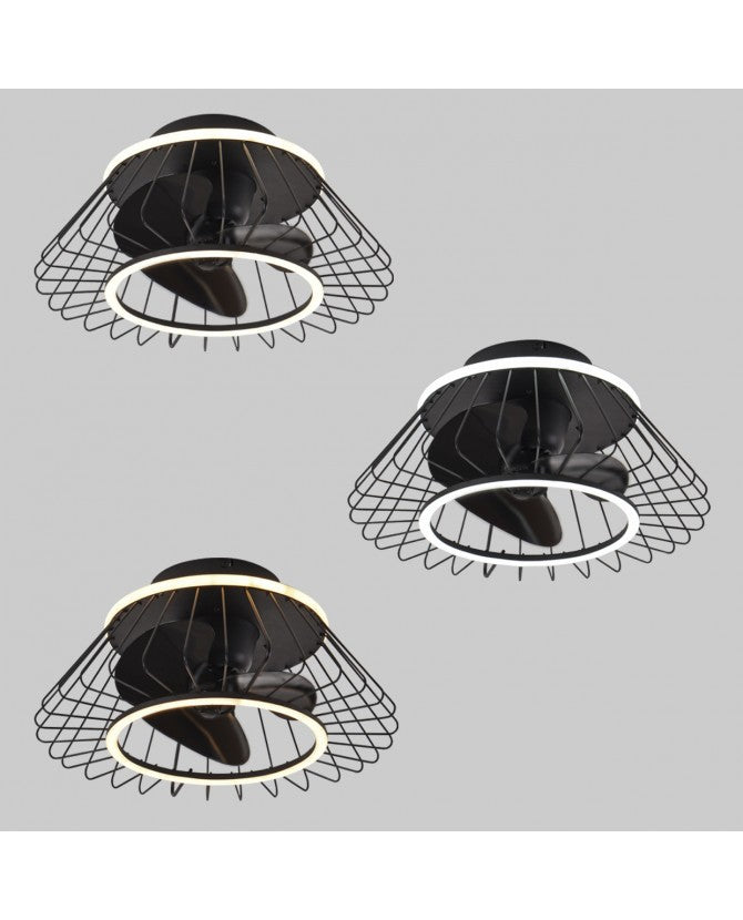 Ventilador de techo con luz AJP Malabo LED negro 2700-6500K Ø50cm 31W 11548