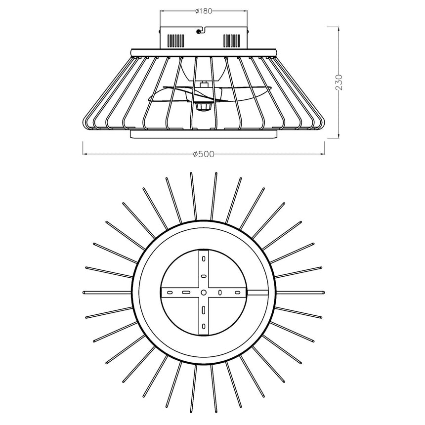 Ventilador de techo con luz AJP Malabo LED negro 2700-6500K Ø50cm 31W 11548 — vista 5