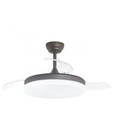 Ventilador de techo retráctil con luz AJP Malta LED níquel satinado 3 palas 3000-6500K Ø50cm 54W 11532