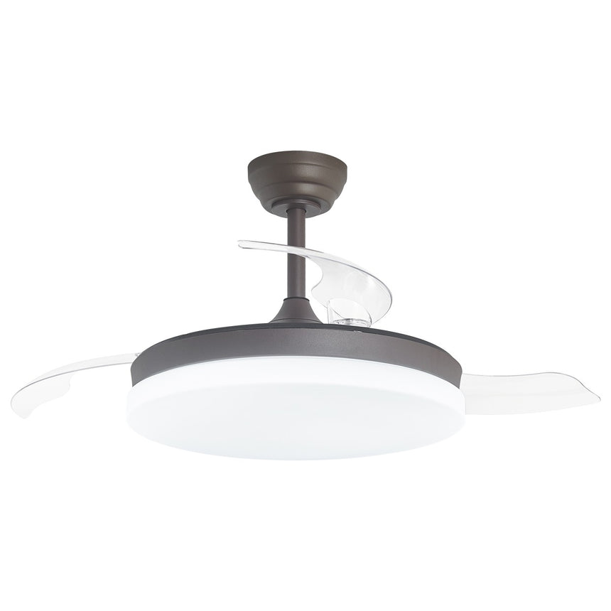 Ventilador de techo retráctil con luz AJP Malta LED cuero 3 palas 3000-6500K Ø50cm 54W 11531 — vista 10