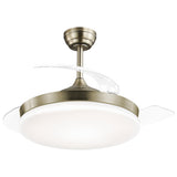Ventilador de techo retráctil con luz AJP Malta LED cuero 3 palas 3000-6500K Ø50cm 54W 11531 — vista 1