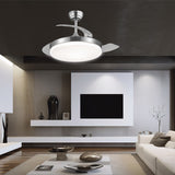 Ventilador de techo retráctil con luz AJP Malta LED níquel satinado 3 palas 3000-6500K Ø50cm 54W 11532 — vista 2