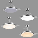 Ventilador de techo retráctil con luz AJP Malta LED níquel satinado 3 palas 3000-6500K Ø50cm 54W 11532 — vista 4