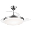 Ventilador de techo retráctil con luz AJP Malta LED níquel satinado 3 palas 3000-6500K Ø50cm 54W 11532 — vista 1
