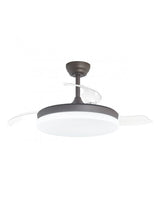Ventilador de techo retráctil con luz AJP Mini Malta LED café 3 palas 3000-6500K Ø40cm 48W 16005