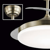 Ventilador de techo retráctil con luz AJP Mini Malta LED cuero 3 palas 3000-6500K Ø40cm 36W 11528 — vista 5
