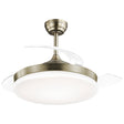 Ventilador de techo retráctil con luz AJP Mini Malta LED cuero 3 palas 3000-6500K Ø40cm 36W 11528 — vista 1