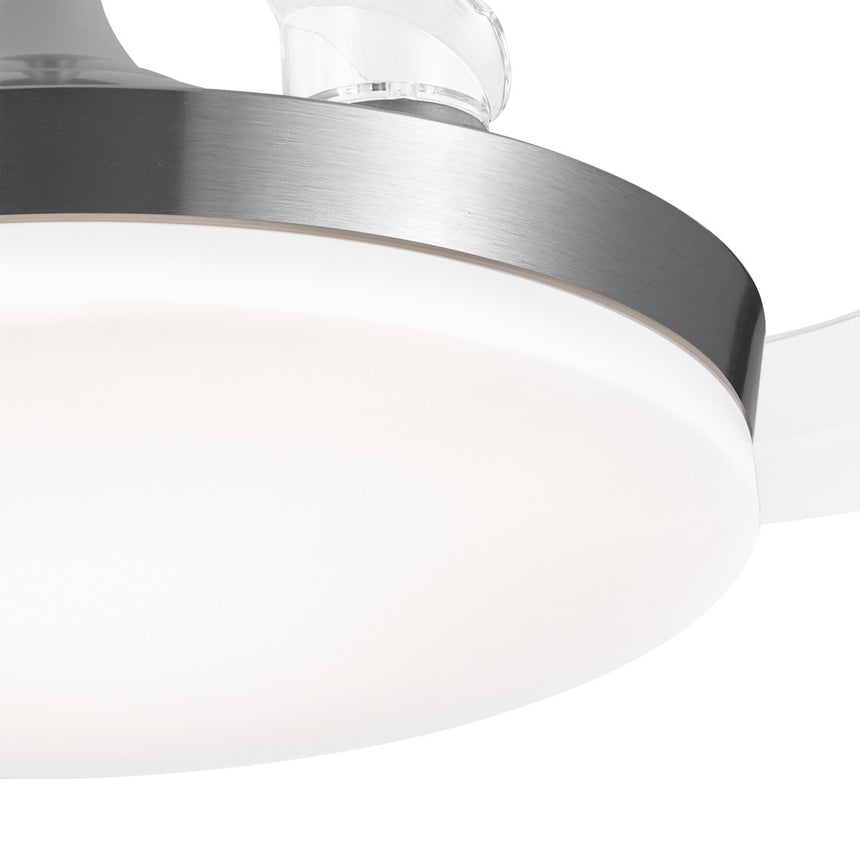 Ventilador de techo retráctil con luz AJP Mini Malta LED níquel satinado 3 palas 3000-6500K Ø40cm 36W 11529 — vista 4