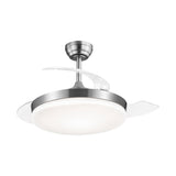 Ventilador de techo retráctil con luz AJP Mini Malta LED níquel satinado 3 palas 3000-6500K Ø40cm 36W 11529 — vista 9