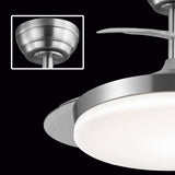 Ventilador de techo retráctil con luz AJP Mini Malta LED níquel satinado 3 palas 3000-6500K Ø40cm 36W 11529 — vista 5