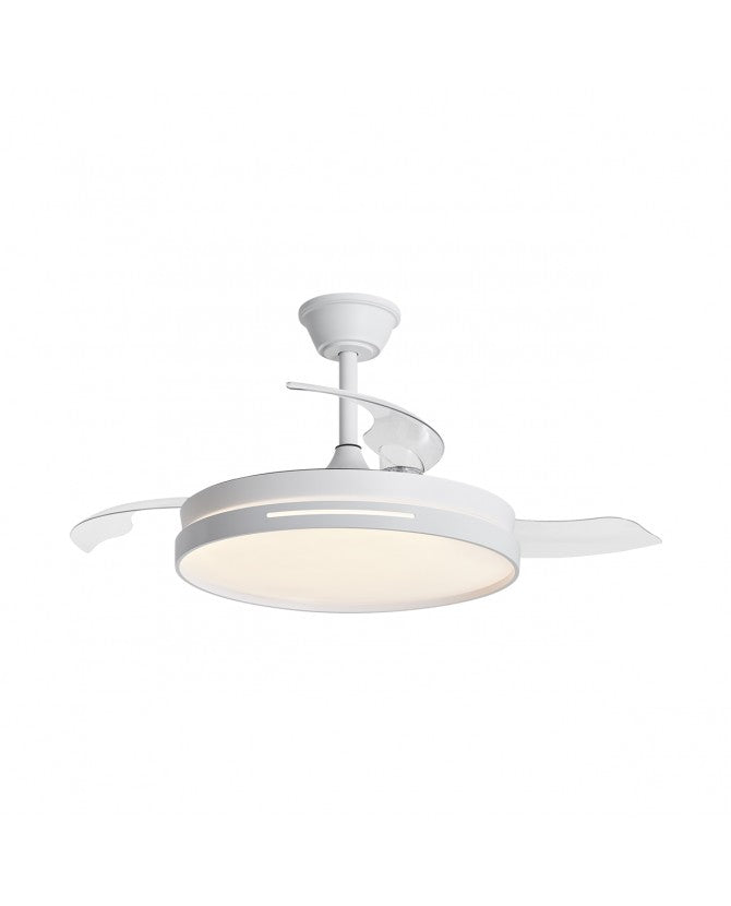 Ventilador de techo retráctil con luz AJP Mini Togo LED negro 3 palas 3000-6500K Ø40cm 48W 16033