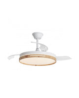 Ventilador de techo retráctil con luz AJP Mini Togo LED blanco 3 palas 3000-6500K Ø40cm 48W 11820