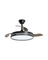 Ventilador de techo retráctil con luz AJP Mini Togo LED blanco 3 palas 3000-6500K Ø40cm 48W 11820