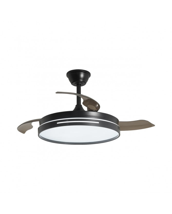 Ventilador de techo retráctil con luz AJP Mini Togo LED blanco 3 palas 3000-6500K Ø40cm 48W 11820