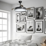 Ventilador de techo retráctil con luz AJP Mini Togo LED negro 3 palas 3000-6500K Ø40cm 48W 16033 — vista 2