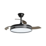 Ventilador de techo retráctil con luz AJP Mini Togo LED negro 3 palas 3000-6500K Ø40cm 48W 16033 — vista 1