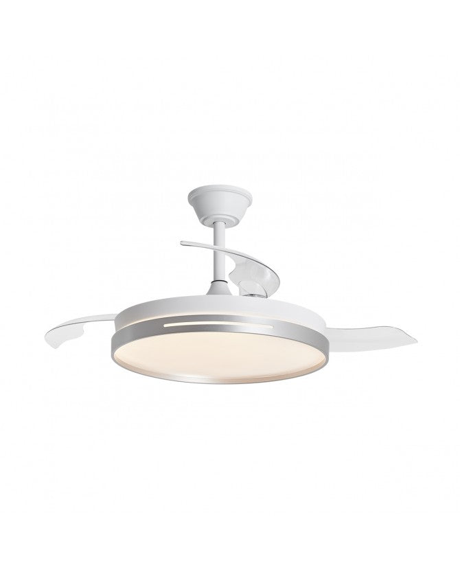 Ventilador de techo retráctil con luz AJP Mini Togo LED madera 3 palas 3000-6500K Ø40cm 48W 11823