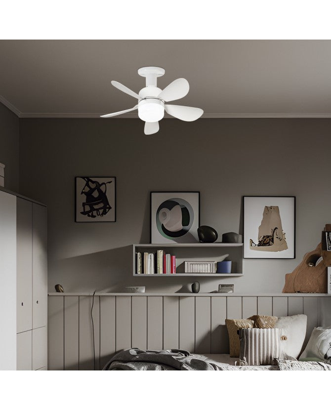 Ventilador de techo con luz AJP Tami LED blanco 5 palas 3000-6500K Ø42cm 12W 11819