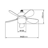Ventilador de techo con luz AJP Tami LED blanco 5 palas 3000-6500K Ø42cm 12W 11819 — vista 2