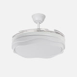 Ventilador de techo retráctil Fabrilamp Nasim LED blanco 4 palas motor DC 3000-6000K Ø107cm 59W — vista 3