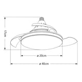 Ventilador de techo con luz AJP Nino LED blanco 4 palas 3000-6500K Ø40cm 10W 16010 — vista 3