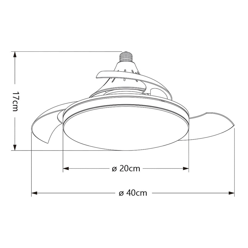 Ventilador de techo con luz AJP Nino LED blanco 4 palas 3000-6500K Ø40cm 10W 16010 — vista 3
