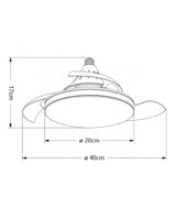 Ventilador de techo con luz AJP Nino LED blanco 4 palas 3000-6500K Ø40cm 10W 16010