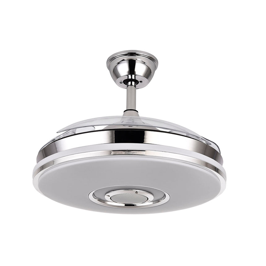 Ventilador de techo retráctil Fabrilamp Noto LED cromo 3 palas motor DC 3000-6000K Ø108cm 72W — vista 3