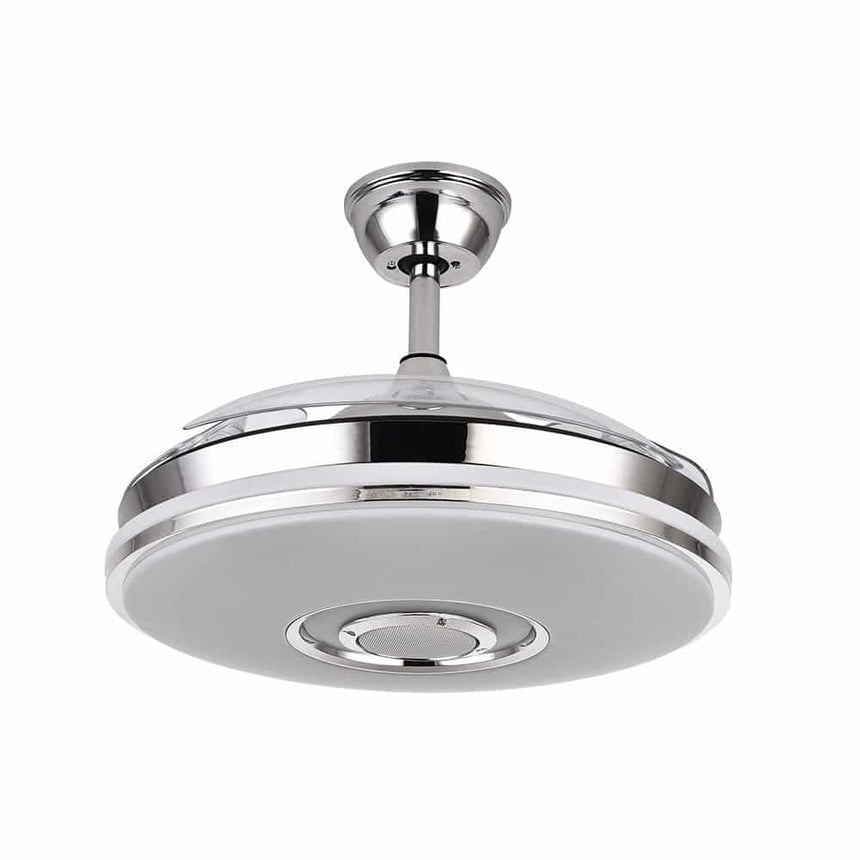 Fabrilamp Noto Ventilador Dc 72w 6117lm Cromo 4asp.desp.108d 3 Colores+rgb Bluetooth, Remoto, Memoria Y Altavoz 165791420