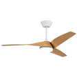 Ventilador de techo con luz AJP Papua LED blanco madera clara 3 palas 3000-6500K Ø132cm 18W 16046 — vista 1