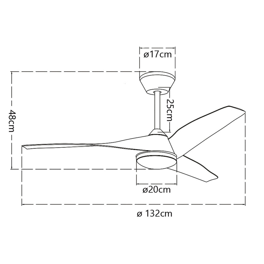 Ventilador de techo con luz AJP Papua LED blanco madera clara 3 palas 3000-6500K Ø132cm 18W 16046 — vista 2