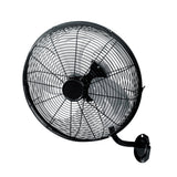 Ventilador de pared industrial Fabrilamp Arrecife negro plata 3 palas Ø55cm — vista 3