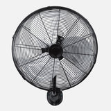 Ventilador de pared industrial Fabrilamp Arrecife negro plata 3 palas Ø55cm — vista 2