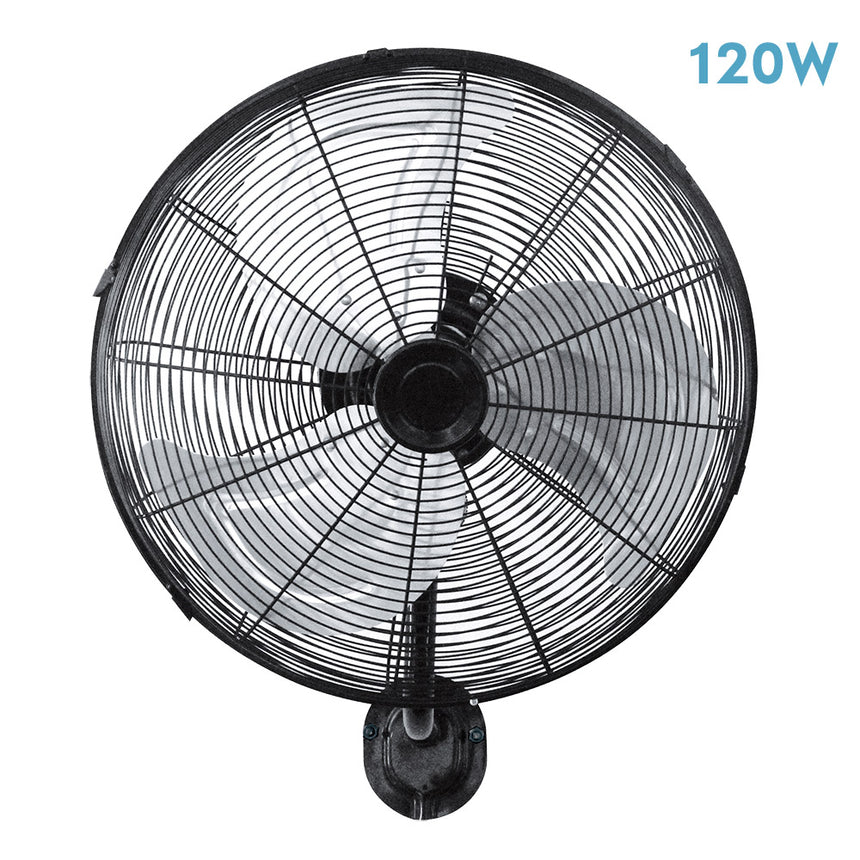 Ventilador de pared industrial Fabrilamp Arrecife negro plata 3 palas Ø55cm — vista 1