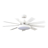 Ventilador de techo Fabrilamp Pireo LED blanco haya 9 palas motor DC 3000-6000K Ø132cm 36W — vista 4